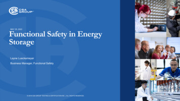 MAY 25, 2022 Functional Safety In Energy Storage