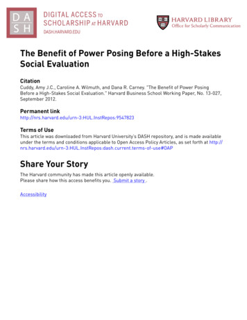 The Benefit Of Power Posing Before A High-Stakes Social Evaluation