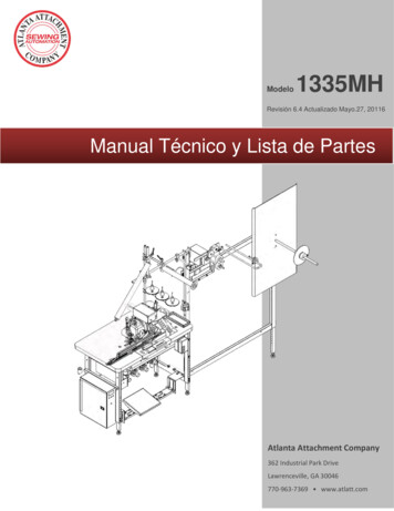 Manual Técnico & Lista De Partes - Atlanta Attachment Co.