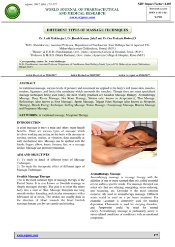 Different Types Of Massage Techniques - Wjpmr