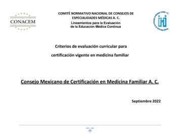 Consejo Mexicano De Certificación En Medicina Familiar A. C.