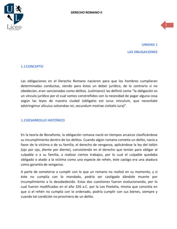 Unidad 1 Las Obligaciones 1.1 Concepto - Liceo Certificacion
