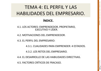 Tema 4: El Perfil Y Las Habilidades Del Empresario. - Core