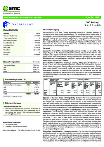 FINE ORGANIC INDUSTRIES LIMITED - SMC Global Securities Ltd