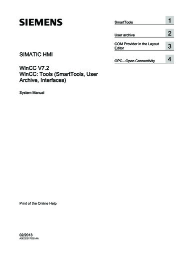 SIMATIC HMI WinCC V7.2 - WinCC: Tools (SmartTools, User . - RealPars