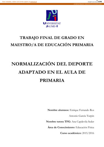 Trabajo Final De Grado En Maestro/A De Educación Primaria - Core