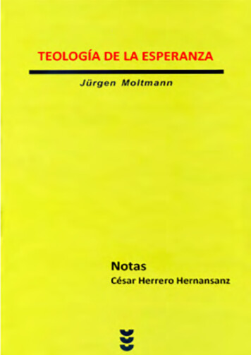TEOLOGÍA DE LA ESPERANZA - Herrerohernansanz.es