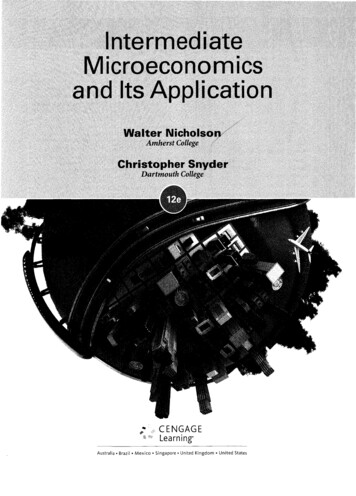 Intermediate Microeconomics And Its Application Walter Nicholson . - GBV