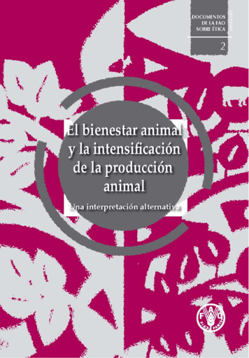 El Bienestar Animal - Food And Agriculture Organization