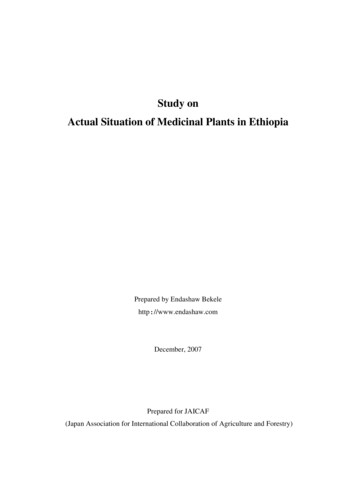 Study On Actual Situation Of Medicinal Plants In Ethiopia