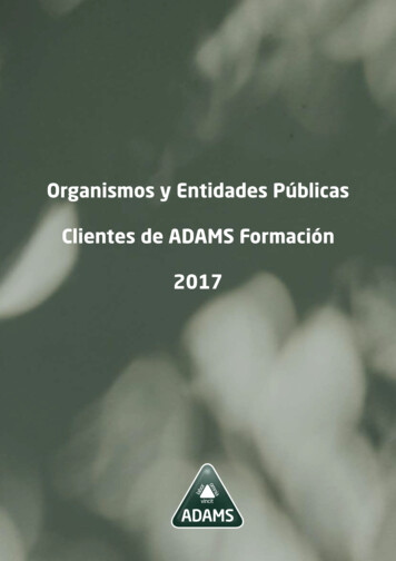 Organismos Y Entidades Públicas Clientes De ADAMS Formación 2017