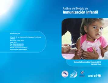 Análisis Del Módulo De Inmunización Infantil - UNICEF