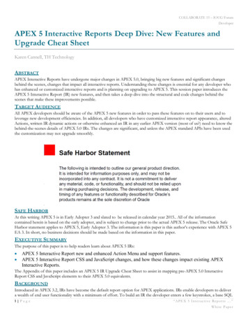 APEX 5 Interactive Reports Deep Dive: New Features And Upgrade Cheat Sheet
