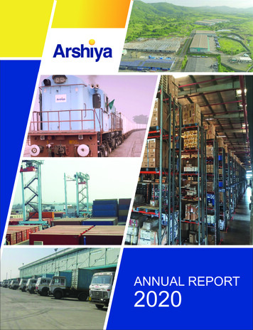 ANNUAL REPORT 2020 - Arshiya