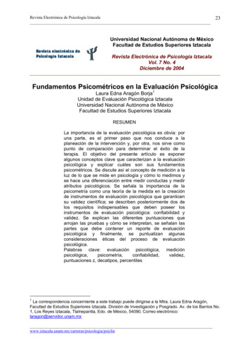 Fundamentos Psicométricos En La Evaluación Psicológica - UNAM
