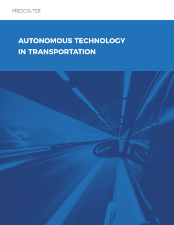 AUTONOMOUS TECHNOLOGY IN TRANSPORTATION - PreScouter