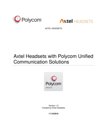 Axtel Headsets With Polycom Unified Communication Solutions