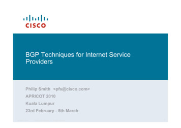 BGP Techniques For Internet Service Providers - APRICOT