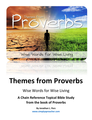 Bible Study - Themes From Proverbs - Simply A Preacher