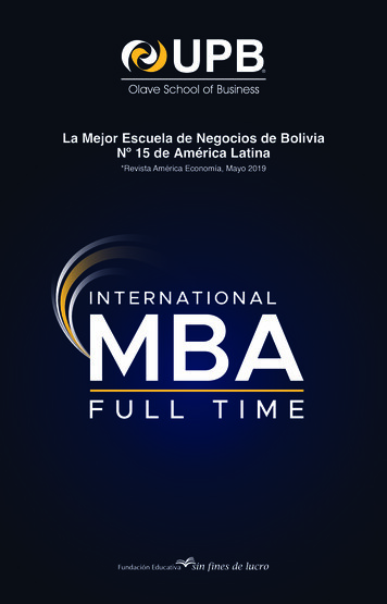 Brochure MBA FT 2020 - UPB