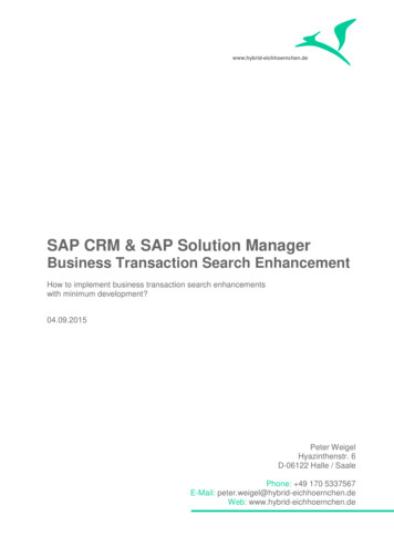 SAP CRM & SAP Solution Manager