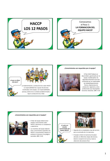 HACCP Conozcamos LOS 12 PASOS EQUIPO HACCP - La Molina Virtual