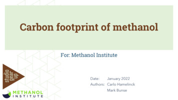 Carbon Footprint Of Methanol - METHANOL INSTITUTE