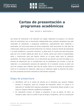Cartas De Presentación A Programas Académicos - Uniandes