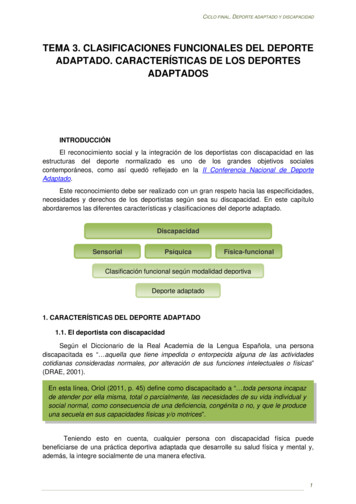 Clasificaciones Funcionales Del Deporte Adaptado. Características De .