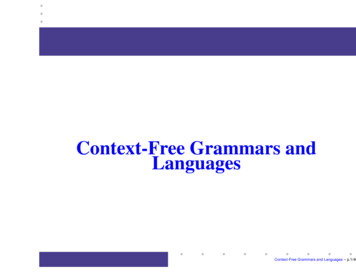 Context-Free Grammars And Languages - Stony Brook University