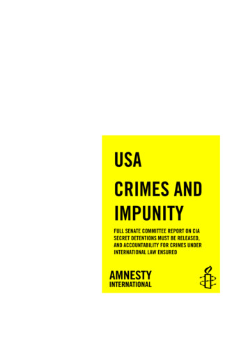 USA CRIMES AND IMPUNITY - Amnesty International USA