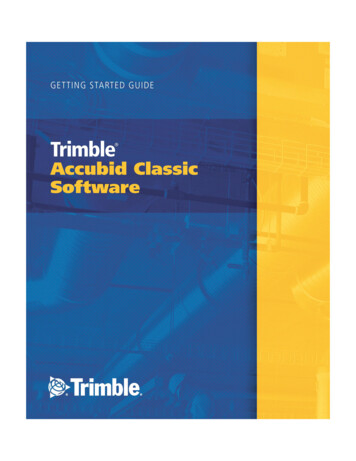 Trimble Accubid Classic Estimating Getting Started Guide - Lori's Web