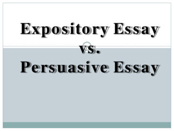 Expository Essay Vs. Persuasive Essay - Midland Independent School District