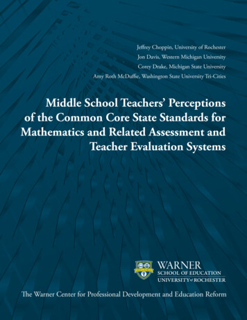 Middle School Teachers' Perceptions Of The Common Core State Standards .