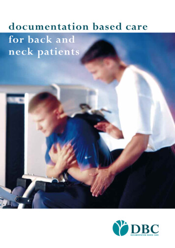 Documentation Based Care For Back And Neck Patients