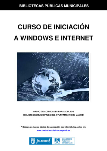CURSO DE INICIACIÓN A WINDOWS E INTERNET - Madrid.es