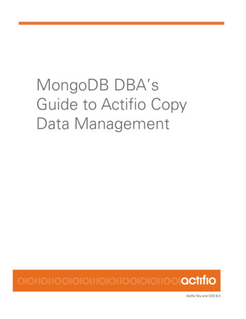 MongoDB DBA S Guide To Actifio Copy Data Management