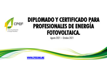 Certificado Para Profesionales De Energía Fotovoltaica.