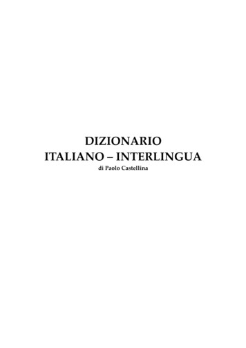 Dizionario Italiano - Interlingua