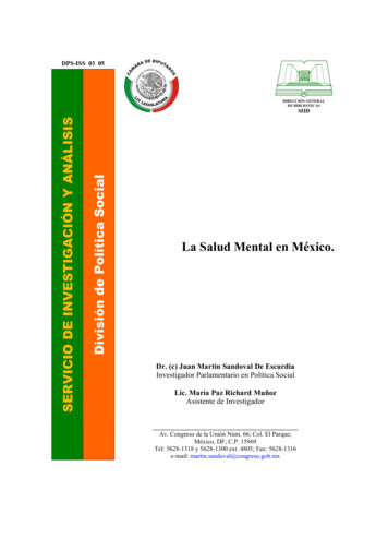 La Salud Mental En México. - Honorable Cámara De Diputados