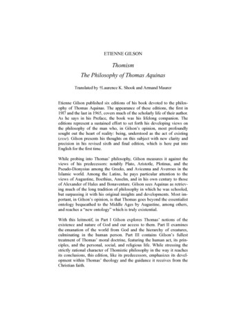 Thomism The Philosophy Of Thomas Aquinas - Pontifical Institute Of .