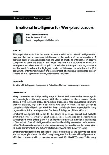 Emotional Intelligence For Workplace Leaders - Symbiosis Institute Of .