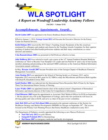 A Report On Woodruff Leadership Academy Fellows - Emory University