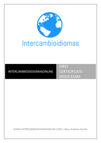 FIRST CERTICIFCATE: MOCK EXAM - Intercambio Idiomas Online