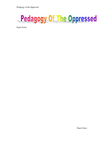 Paulo Freire Pedagogy Of Oppresed - Typepad