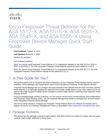 Cisco Firepower Threat Defense For The ASA 5512-X, ASA 5515-X, ASA 5525 .