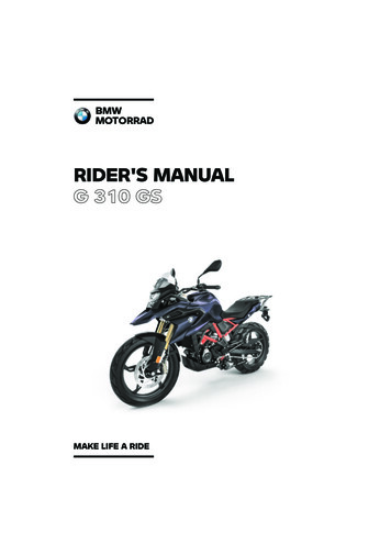 RIDER'SMANUAL G310GS - BMW Motorrad