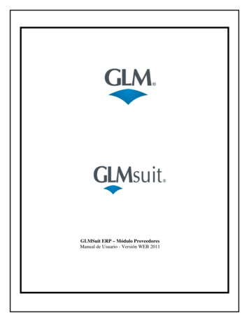 GLM Suit ERP - Manual De Proveedores