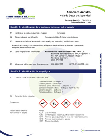 Copia De (HDS) Hoja De Seguridad Amoniaco - Mansertec