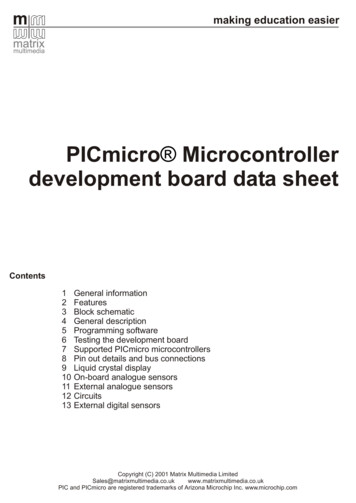 PICmicro Microcontroller Development Board Data Sheet - Matrix TSL